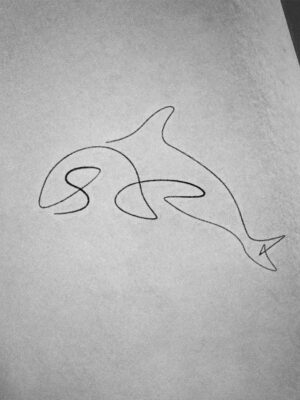 orca tattoo outline design