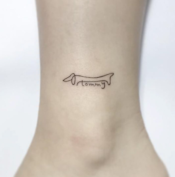Picasso wiener dog tattoo