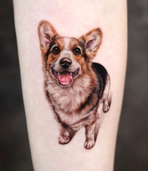 Corgi Small dog puppy Doggie Color Fake Watercolor Mini Temporary Tattoo  Sticker  Shop LAZY DUO TATTOO Temporary Tattoos  Pinkoi