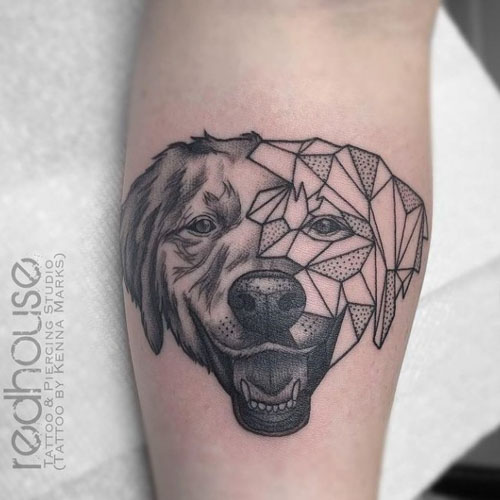 Black and Grey Labrador Tattoo Design – Tattoos Wizard Designs