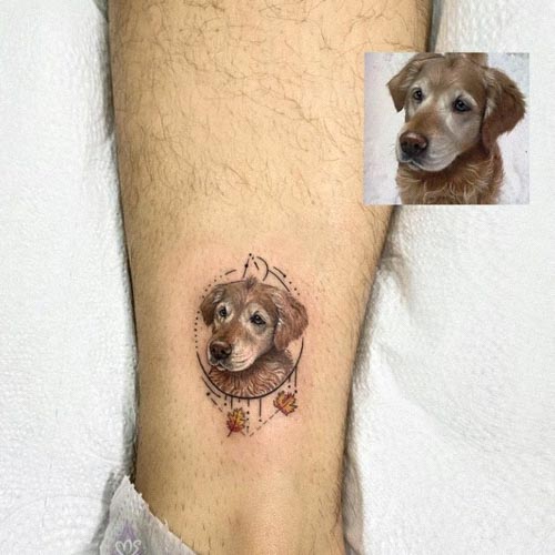 Dog Portrait Tattoo by Age  Triple 222 Tattoo