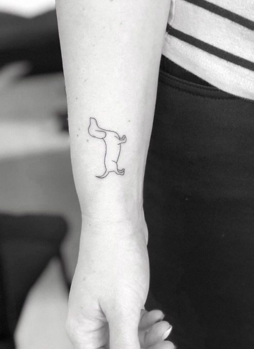 simple dachshund tattoo ideas