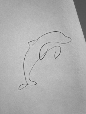 simple dolphin line tattoo design