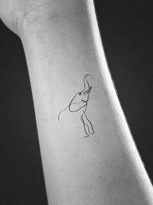 simple elephant tattoo line art