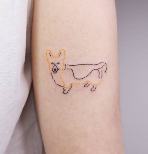 Corgi tattoo by Martha Smith London  Corgi tattoo Corgi Dog tattoos