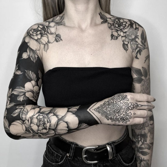 sleeve tattoos men negative space｜TikTok Search