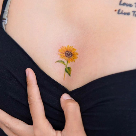 sunflow small tattoo simple