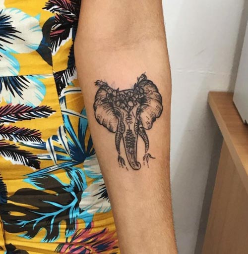Elephant tattoo on a friends forearm by Fel85 on DeviantArt