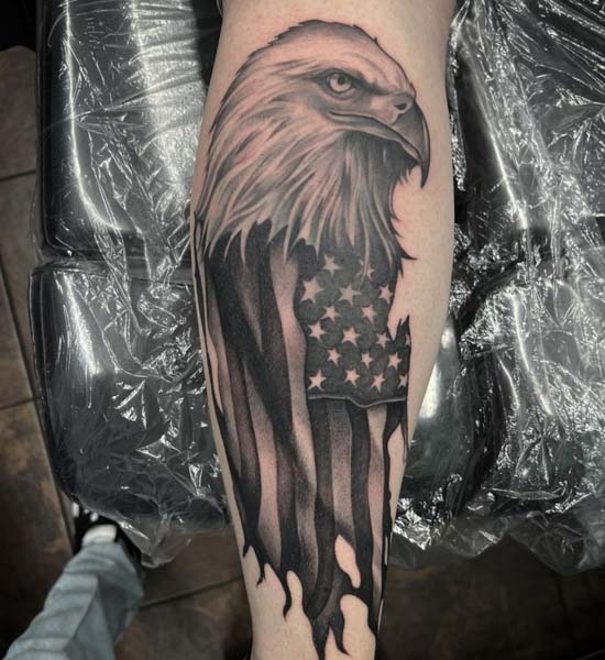 Bald eagle tattoo for the 4th! Done by Andy Wiszowaty at Bugaboo Tattoo,  Hammond IN : r/tattoos