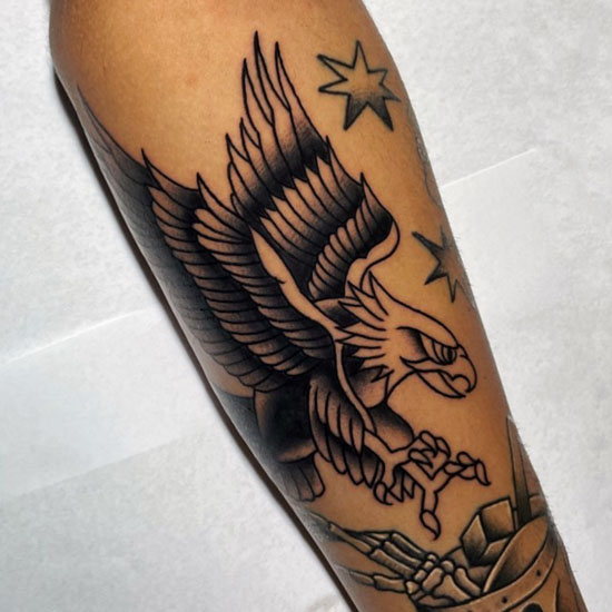 Painted Temple : Tattoos : Nature Animal Bird : Quade Dahlstrom Traditional  Eagle