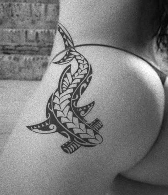 tribal shark tattoo for women and men