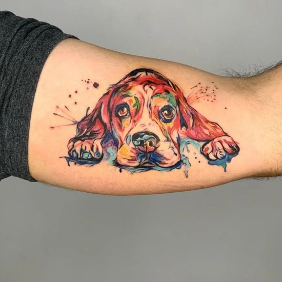funny dog basset hound i love mom tattoo mors day gift  SenPrints